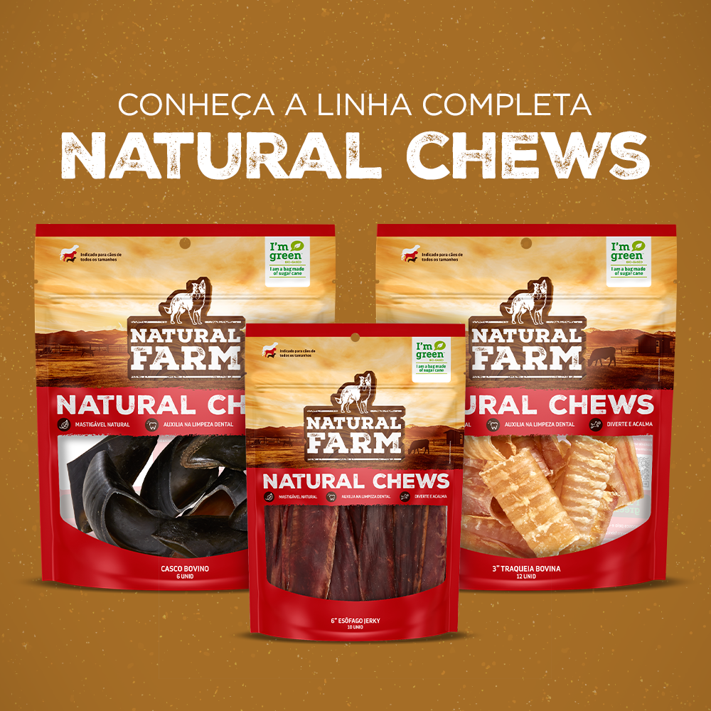 Osso Natural Farm para Cães Sabor Bacon e Queijo - 1 Unidade