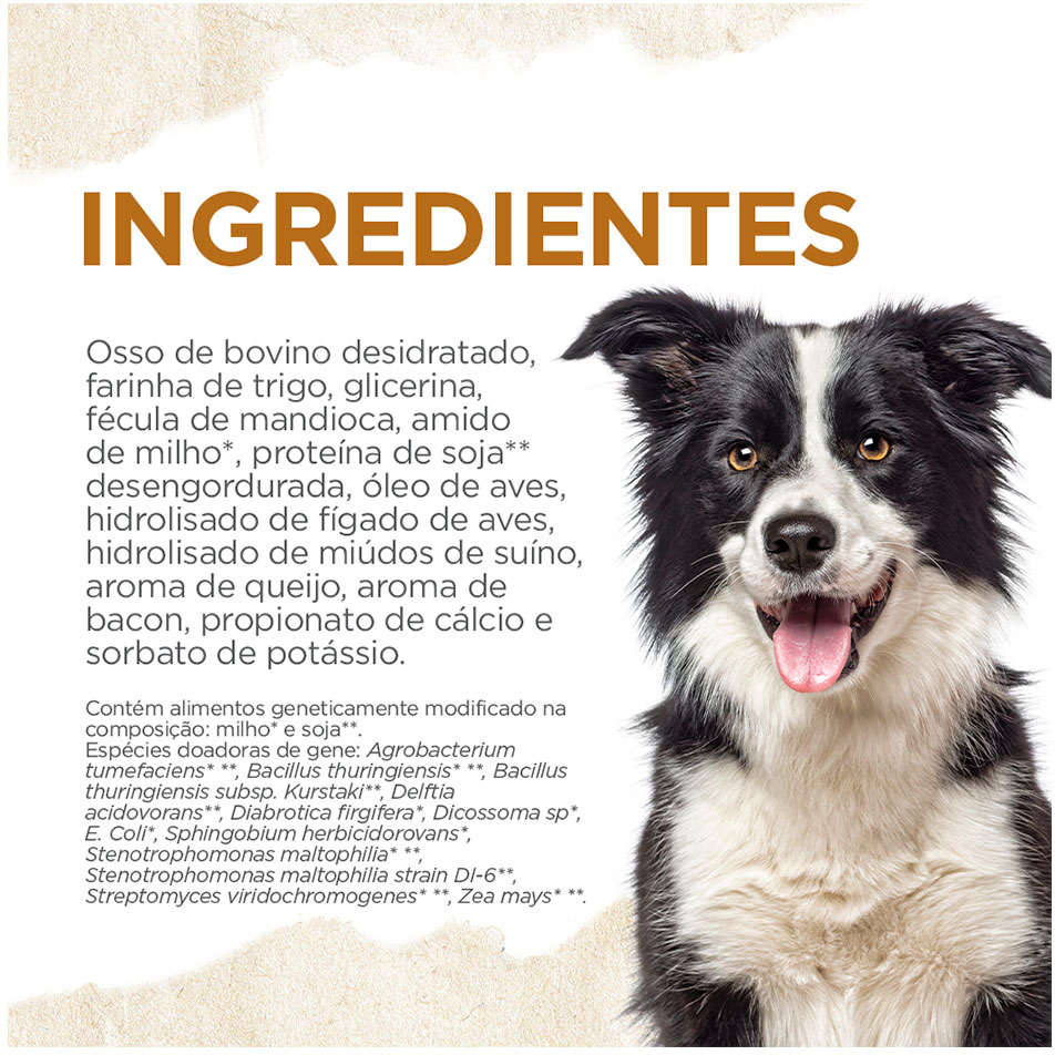 Osso Natural Farm para Cães Sabor Bacon e Queijo - 1 Unidade