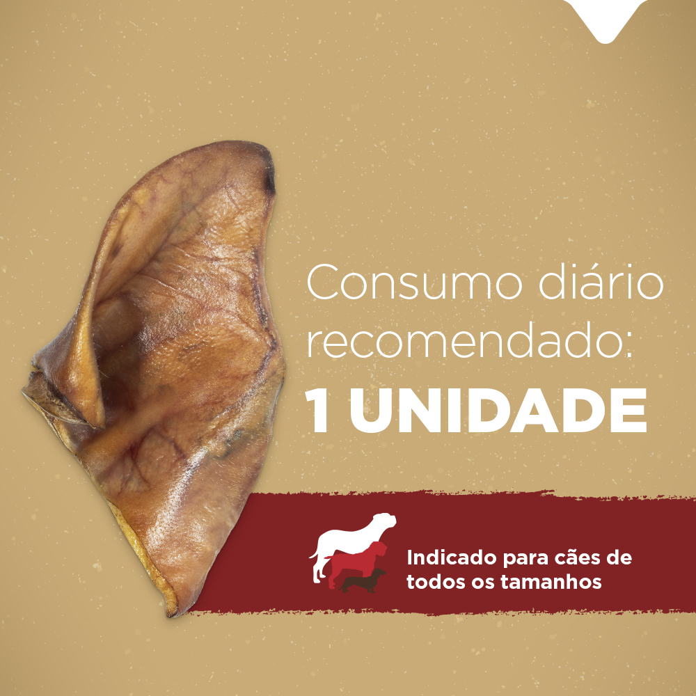 Orelha Natural Farm para Cães Sabor Suíno - 3 Unidades
