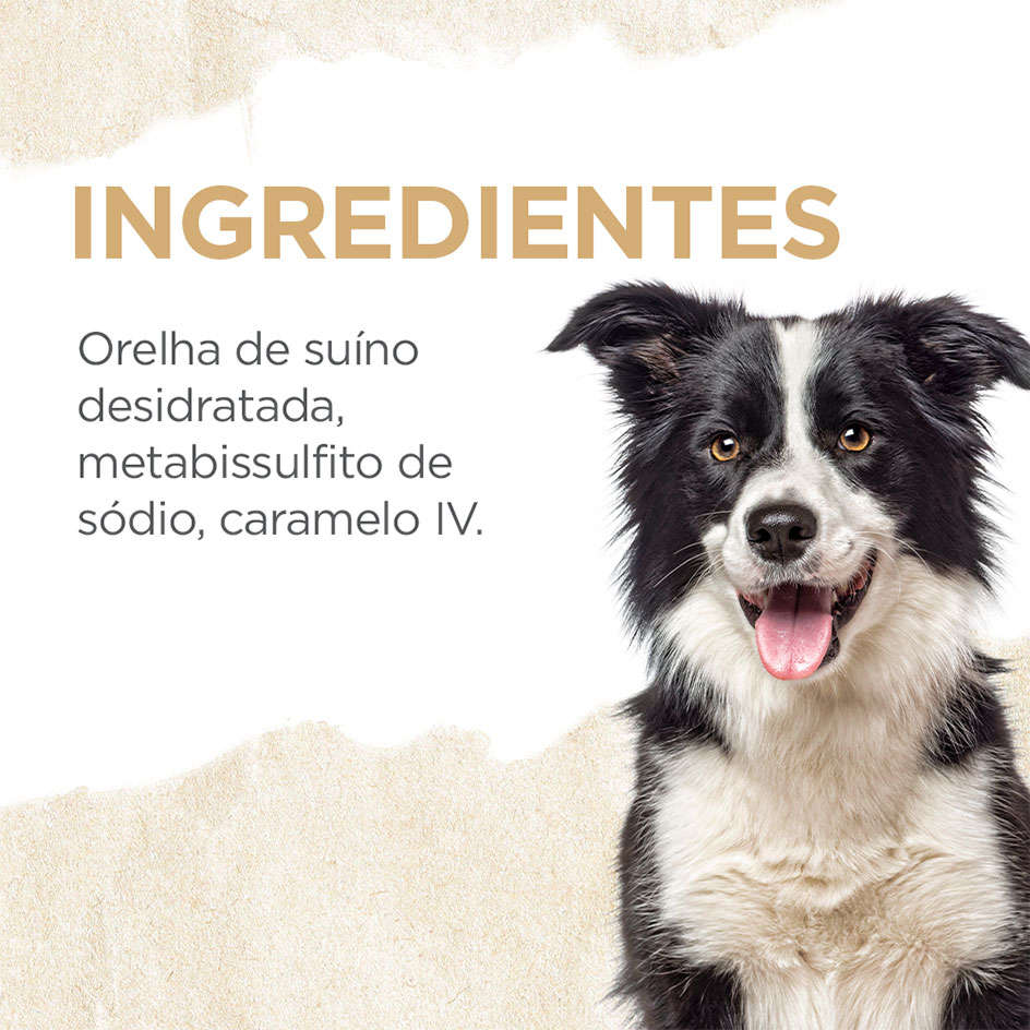Orelha Natural Farm para Cães Sabor Suíno - 3 Unidades