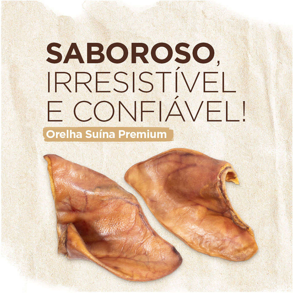 Orelha Natural Farm para Cães Sabor Suíno - 3 Unidades