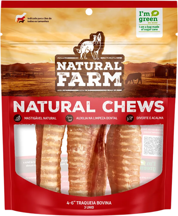 Petisco Natural Farm para Cães Traqueia 12 cm - 3 Unidades