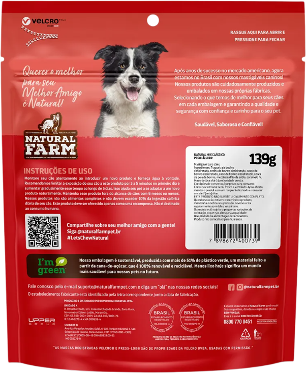 Petisco Natural Farm para Cães Mix Clássico - 139 g