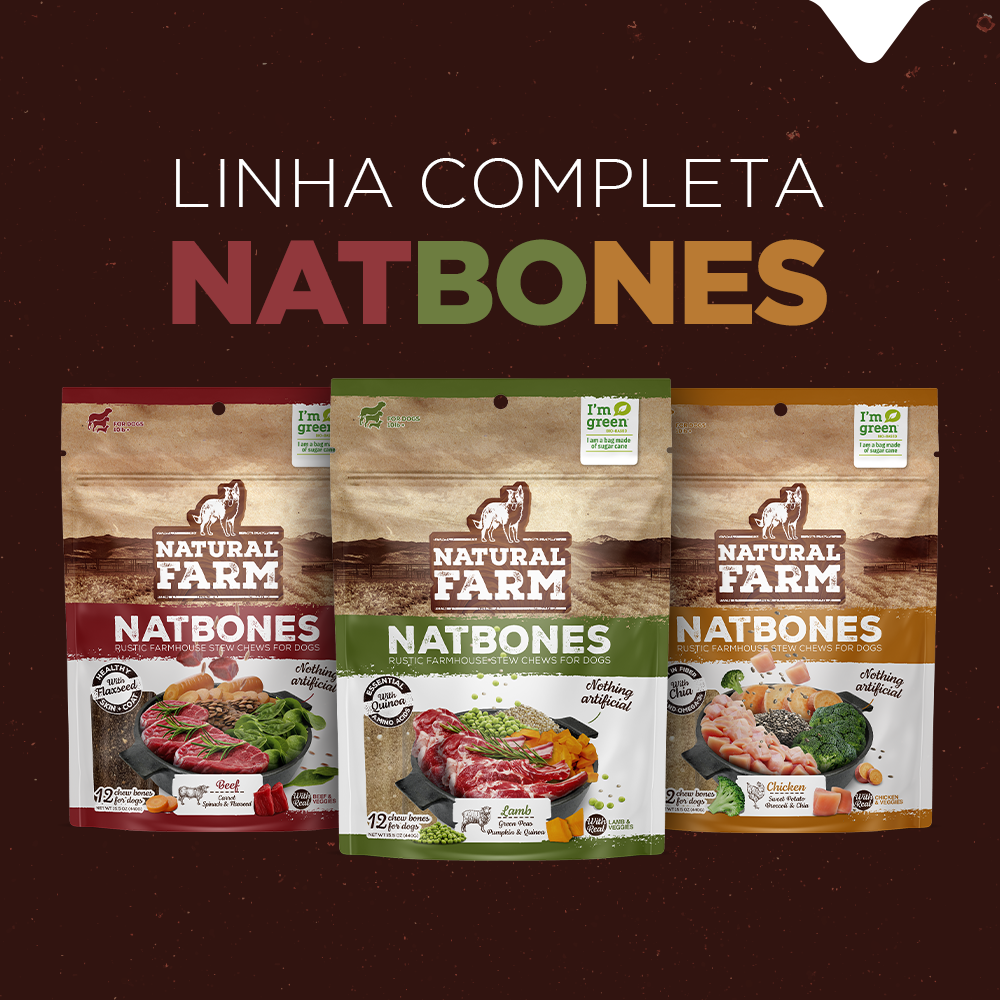 Snack Natural Farm Natbones para Cães Sabor Carne - 340 g