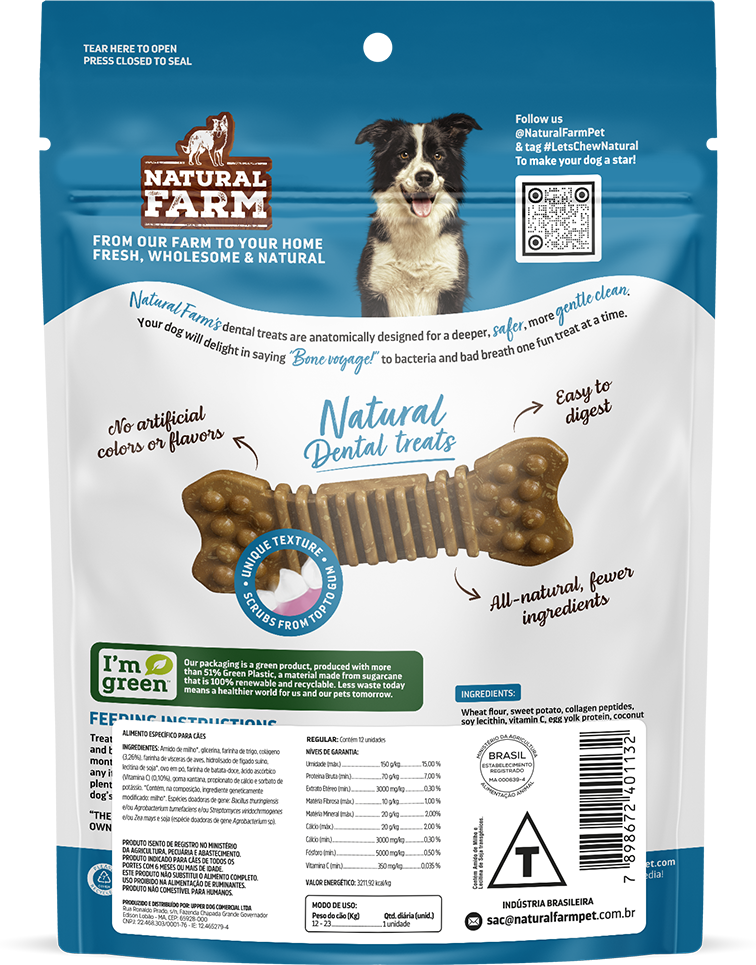 Snack Natural Farm Dental Regular para Cães - 420 g