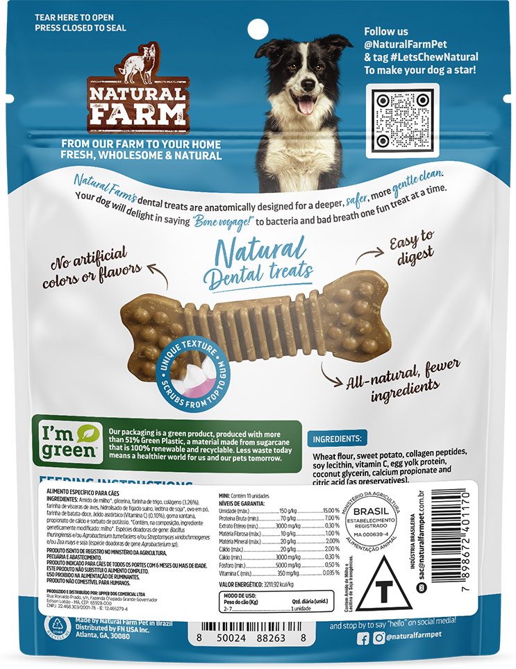 Snack Natural Farm Dental para Cães Porte Mini - 85 g