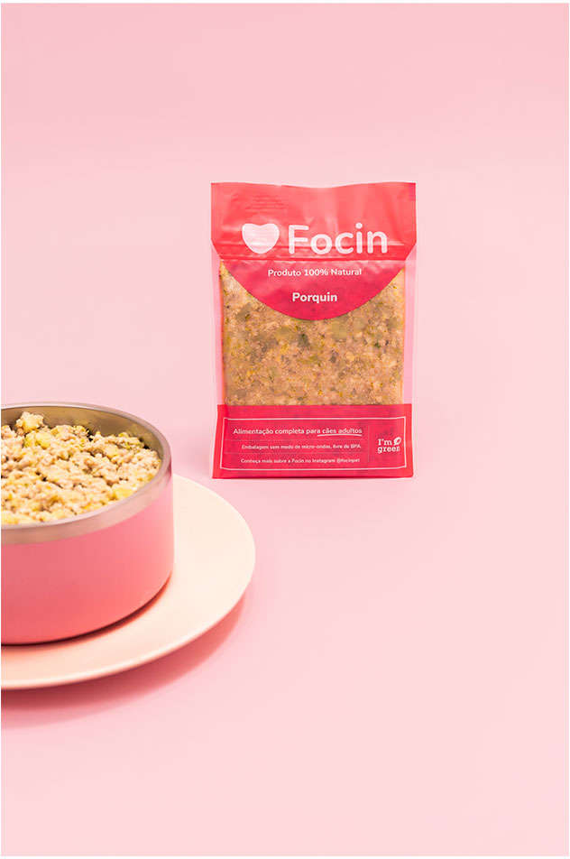 Ração Congelada Focin Alimentação Completa para Cães Adultos Sabor Porco - 250 g
