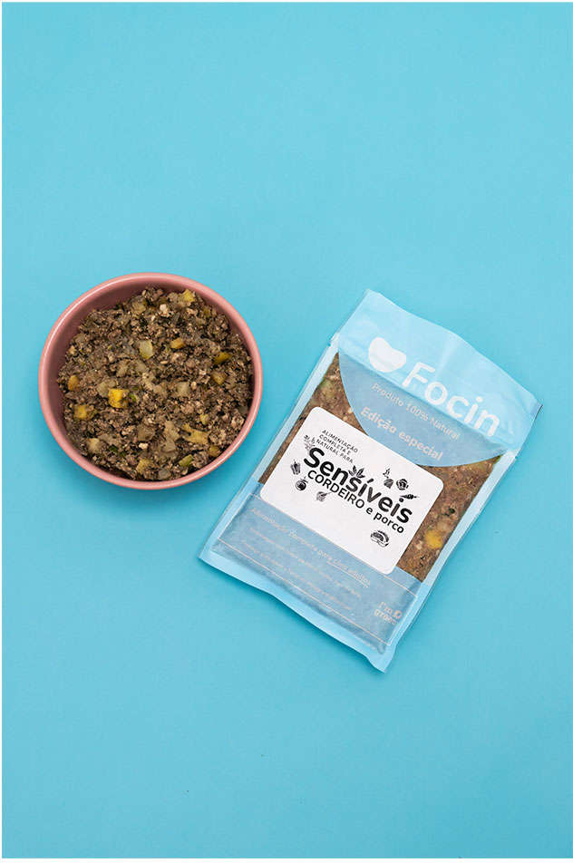 Ração Congelada Focin Alimentação Completa para Cães com Hipersensibilidade Sabor Cordeiro e Porco - 250 g