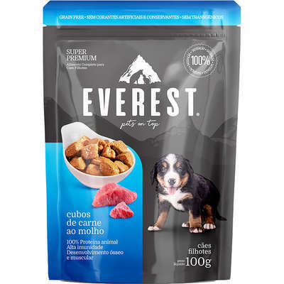 Ração Úmida Everest Cubos de Carne ao Molho para Cães Filhotes
