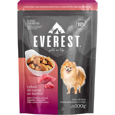 Ração Úmida Everest Cubos de Carne ao Molho para Cães Raças Pequenas e Mini”
