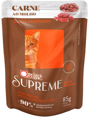 Ração Úmida Quatree Supreme Carne para Gatos Castrados - 85 g