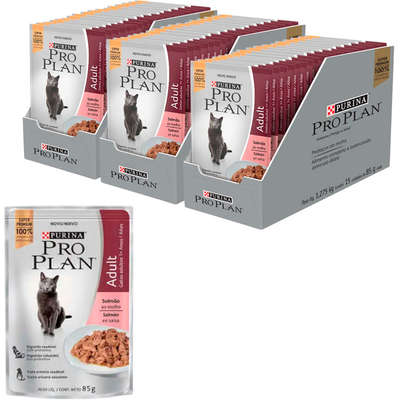Ração Úmida Nestlé Purina Pro Plan Salmão ao Molho para Gatos Adultos