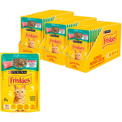 Ração Úmida Nestlé Purina Friskies Atum ao Molho para Gatos Adultos