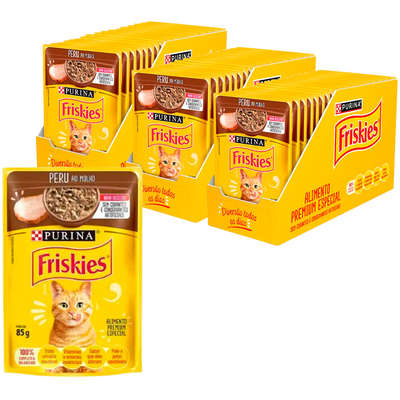 Ração Nestlé Purina Friskies Sachê Peru ao Molho para Gatos