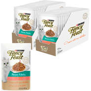 Racão Úmida Nestlé Purina Fancy Feast Sachê Petit Filets com Salmão para Gatos Adultos - 85 g - 30 Unidades