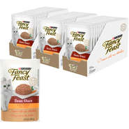 Racão Úmida Nestlé Purina Fancy Feast Sachê Demi Glace com Frango para Gatos Adultos - 85 g - 45 Unidades