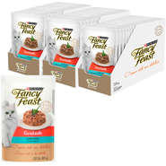 Racão Úmida Nestlé Purina Fancy Feast Sachê Goulash com Peru para Gatos Adultos - 85 g - 45 Unidades