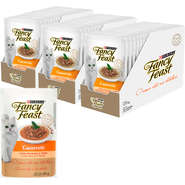 Racão Úmida Nestlé Purina Fancy Feast Sachê Casserole com Frango e Peru para Gatos Adultos - 85 g - 45 Unidades