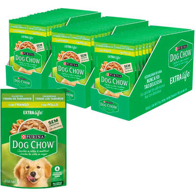 Ração Úmida Nestlé Purina Dog Chow Sachê Franguinho ao Molho para Cães Filhotes