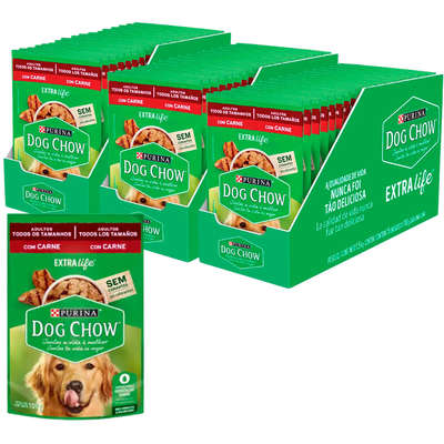 Ração Úmida Nestlé Purina Dog Chow Sachê Carne para Cães Adultos