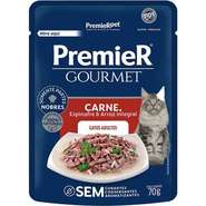 Ração Úmida Premier Gourmet Carne, Espinafre e Arroz Integral para Gatos Adultos - 70 g