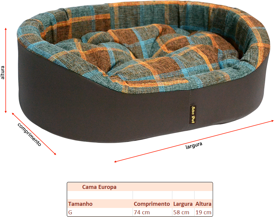 Cama São Pet Europa Creative Marrom - Tam. G