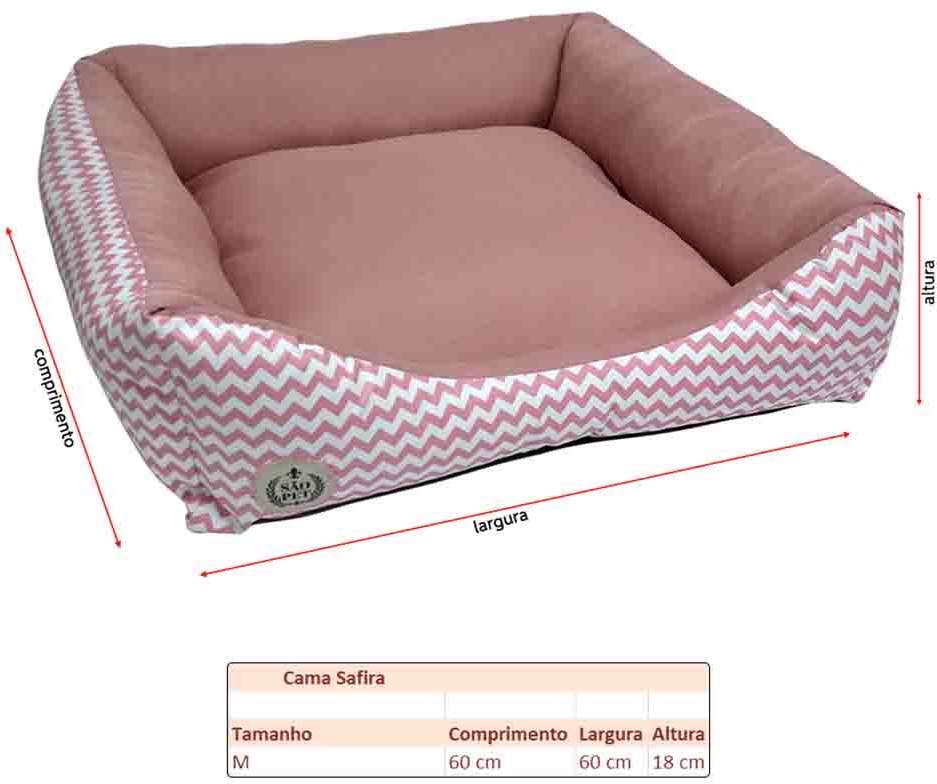 Cama São Pet Safira Rosa - Tam. M