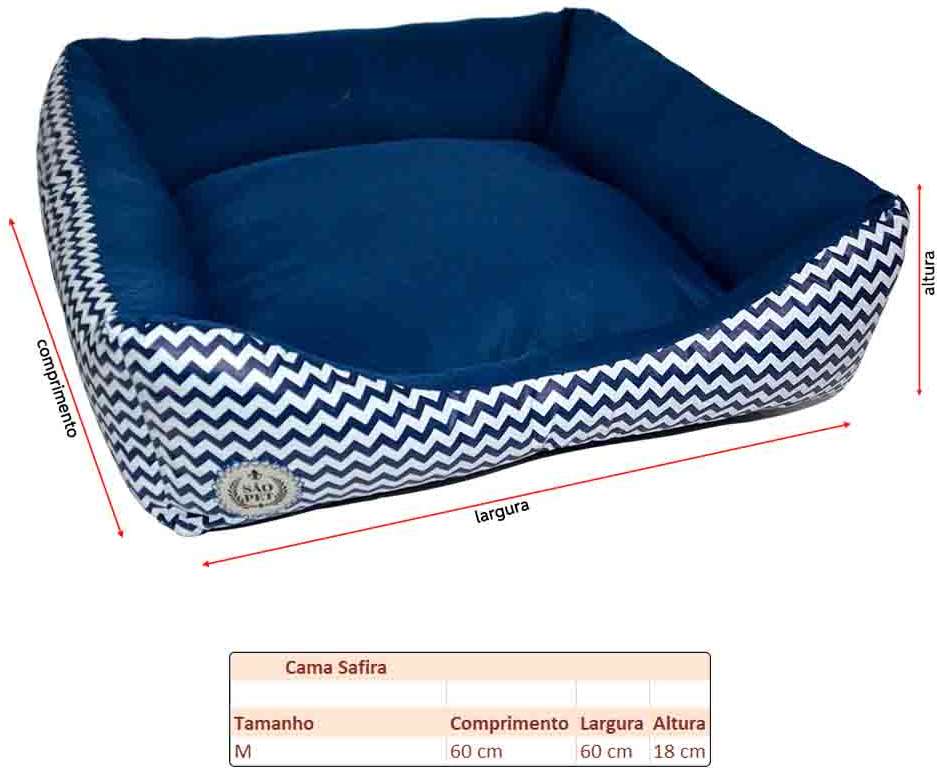Cama São Pet Safira Azul - Tam. M