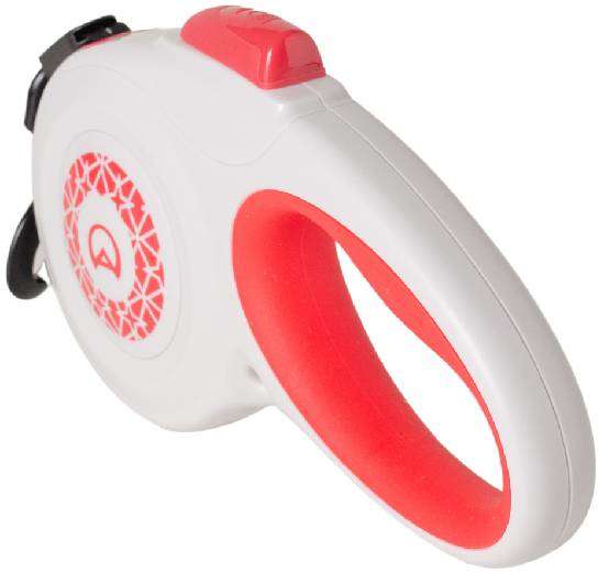 Guia Retrátil Amicus Star Flex Branco e Vermelho - Tam. P