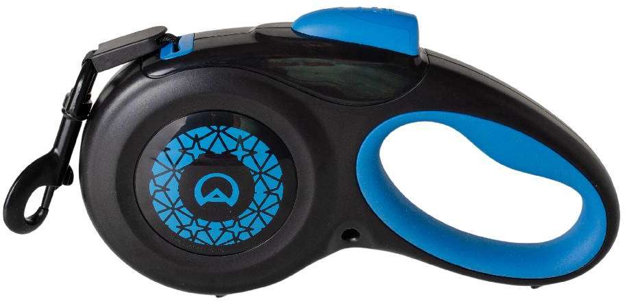 Guia Retrátil Amicus Star Flex Preto e Azul - Tam. P