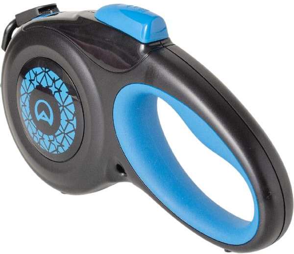 Guia Retrátil Amicus Star Flex Preto e Azul - Tam. P