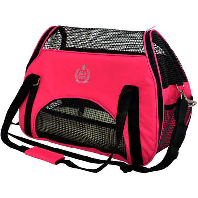 Bolsa de Transporte São Pet Frontal São Pet Atenas Nylon 600 para Pets Rosa