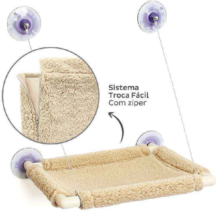 Cama de Janela Gatton Catbed Carneirinho para Gatos - Tam. M