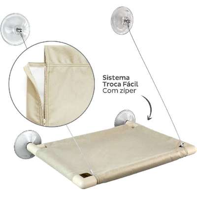 Cama de Janela Gatton Catbed Suede Marfim para Gatos
