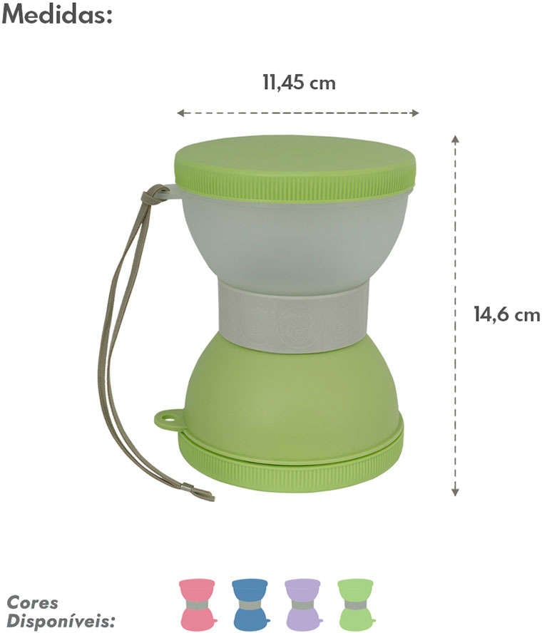 Lancheira de Família de Estimação Verde Cítrico - Tam. Único