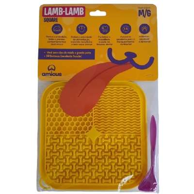 Brinquedo e Comedouro Lento Amicus Lamb Lamb Square Amarelo