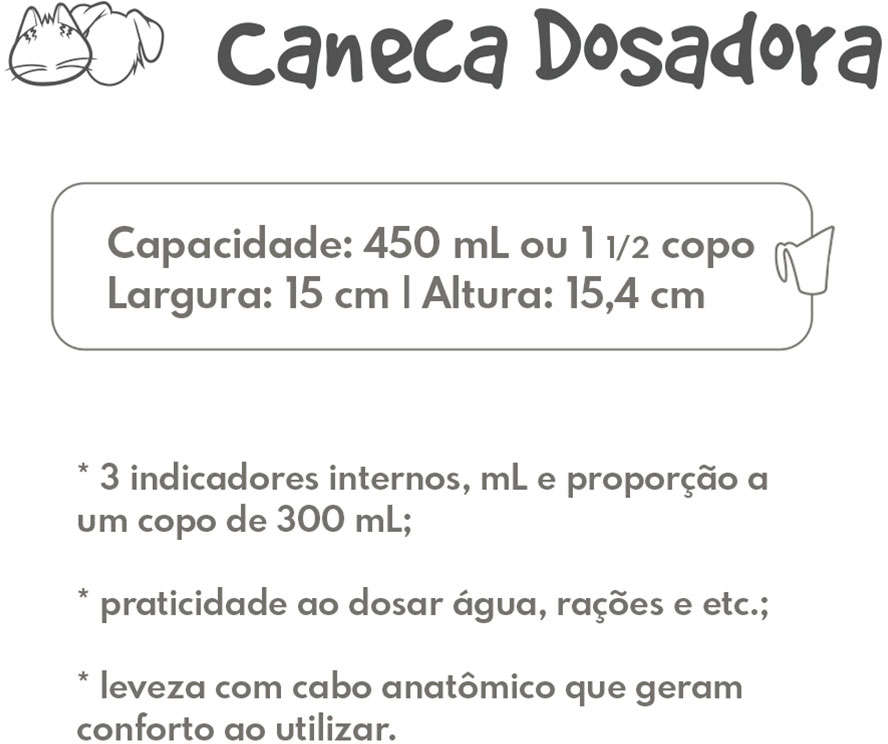 Caneca Dosadora Família de Estimação Lavanda - Tam. Único