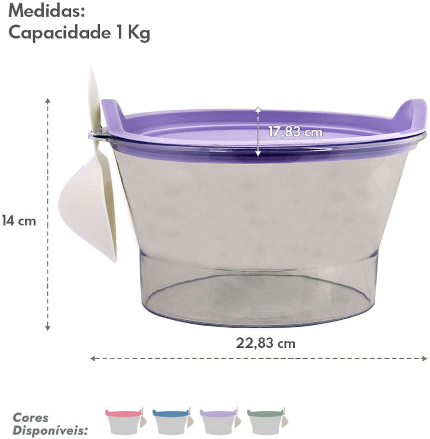 Pote para Ração com Servidor Lancheira de Estimação Lavanda - Tam. Único