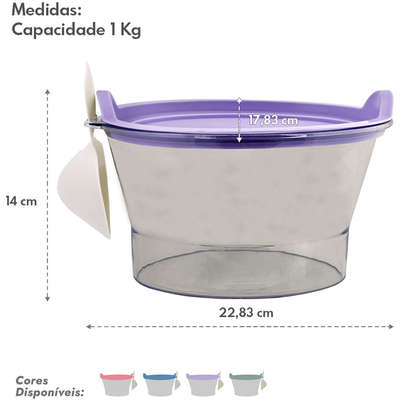 Pote para Ração com Servidor Lancheira de Estimação Lavanda