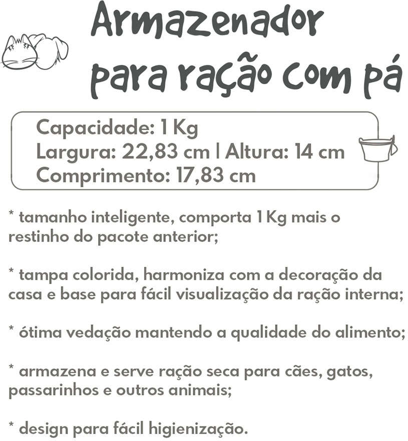 Pote para Ração com Servidor Lancheira de Estimação Lavanda - Tam. Único