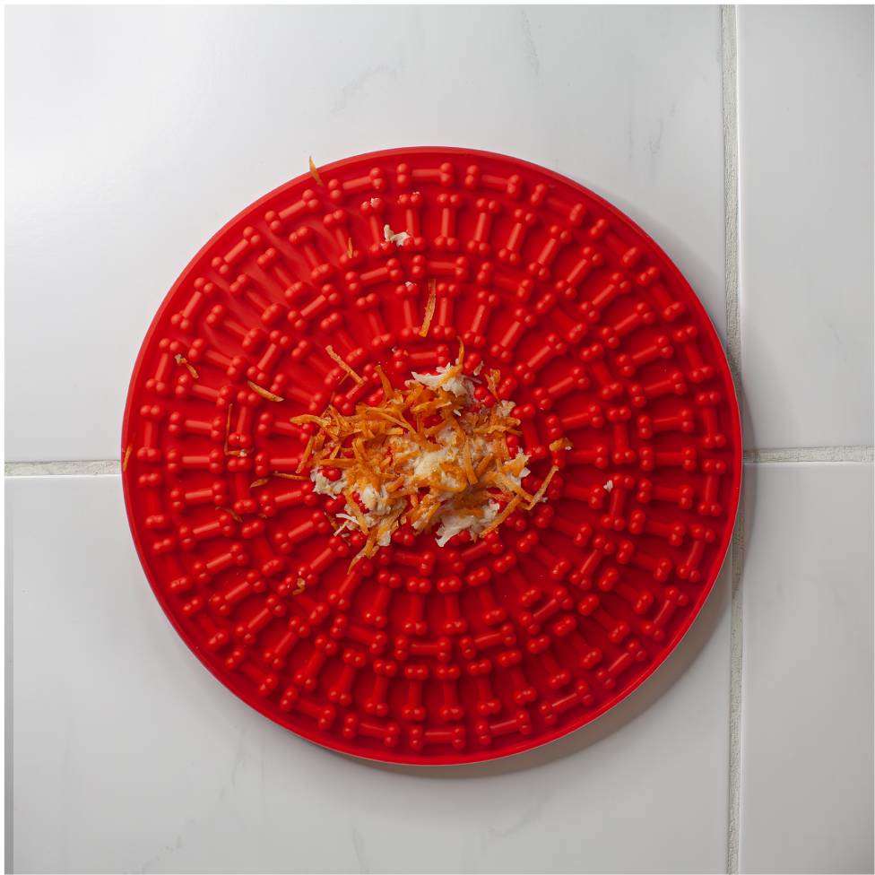 Tapete de Lamber Germanhart Silicone Redondo Vermelho - Tam. Único