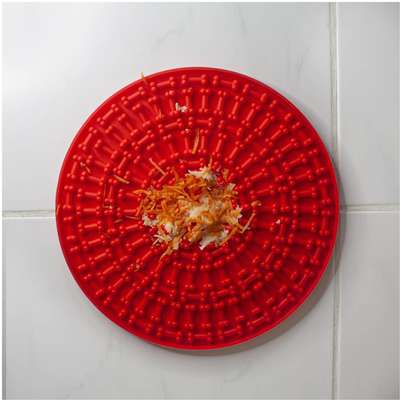 Tapete de Lamber Germanhart Silicone Redondo Vermelho