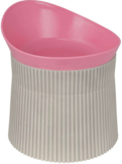 Comedouro e Bebedouro Família de Estimação Ergonômico Rosa para Cães - Tam. P