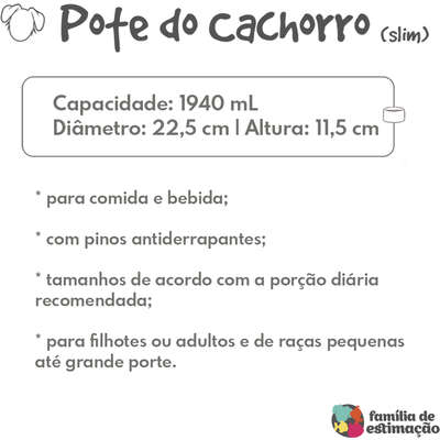 Comedouro Slim Família Estimação Lavanda para Cães