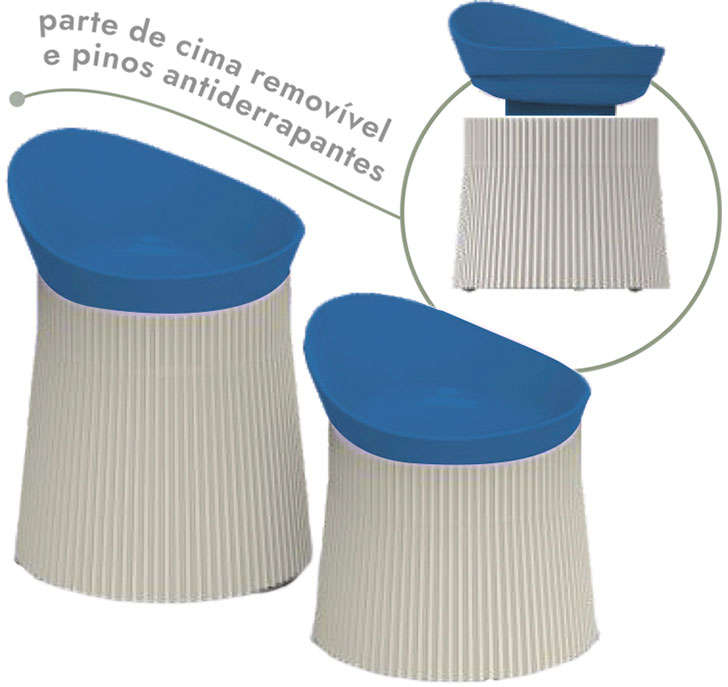 Comedouro e Bebedouro Família de Estimação Ergonômico Azul para Cães - Tam. P