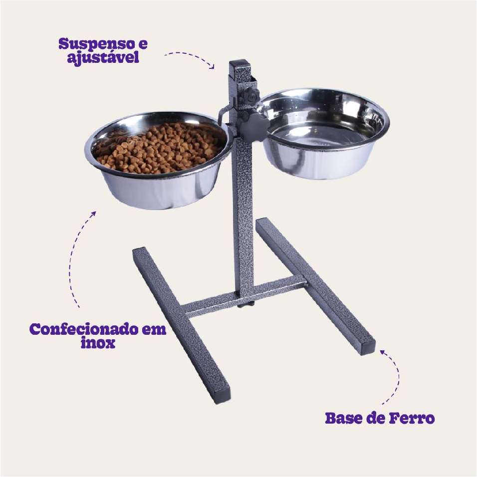Comedouro e Bebedouro Meau Antiformiga para Cães e Gatos - 1500 mL