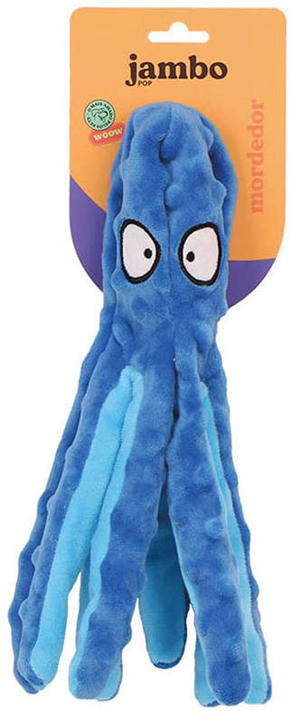 Brinquedo Mordedor Jambo Pet Pelúcia Polvo Skin Sem Enchimento Azul - Tam. Único