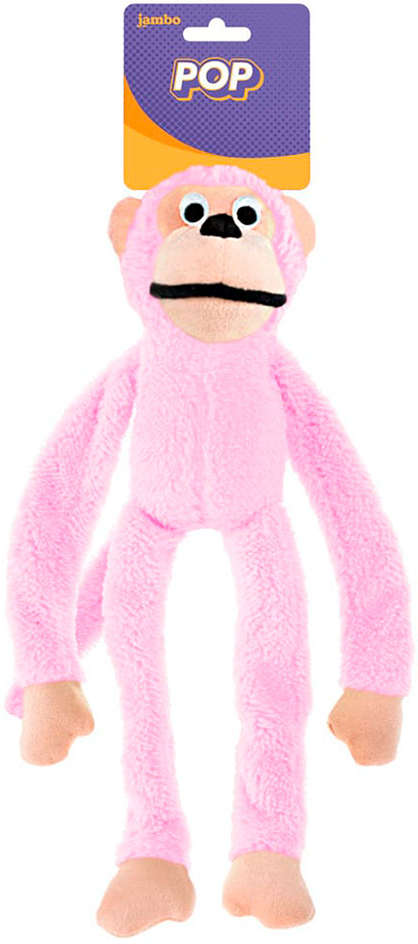 Brinquedo Mordedor Jambo Pet Pelúcia Macaco New Pop Rosa - Tam. Único