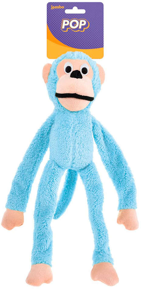 Brinquedo Mordedor Jambo Pet Pelúcia Macaco New Pop Azul - Tam. Único