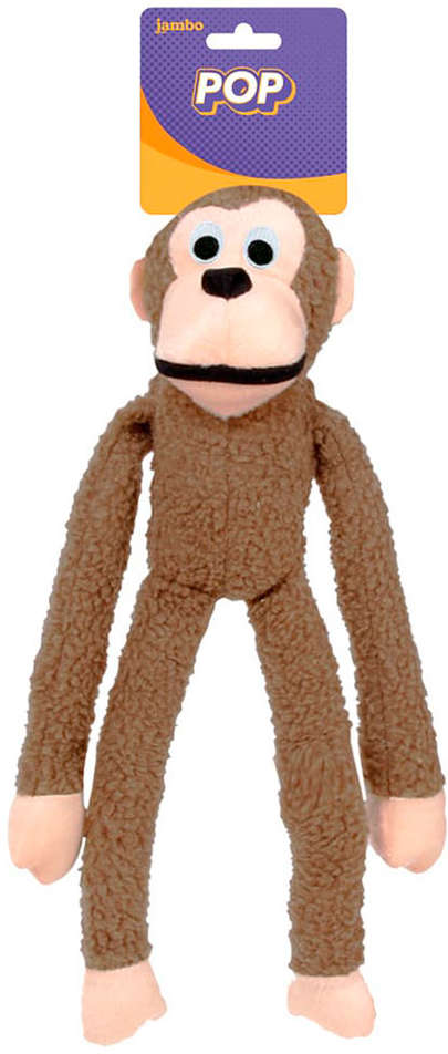 Brinquedo Mordedor Jambo Pet Pelúcia Macaco New Pop Marrom - Tam. Único